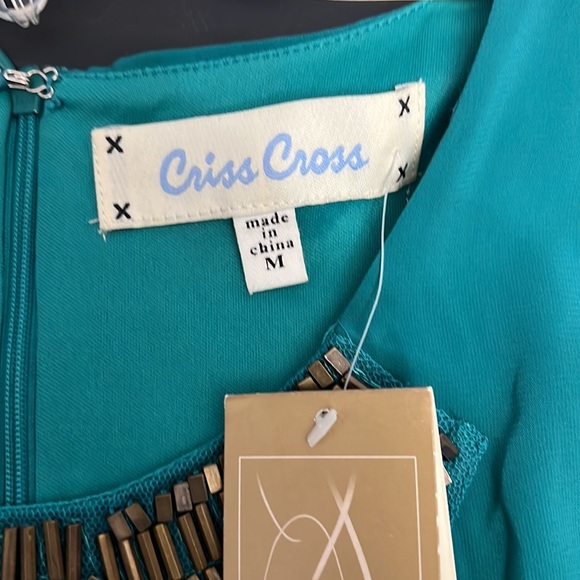 Criss Cross Francesca’s Collections dress Sz M green - Picture 3 of 4